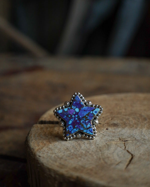 Purple Mojave Star Ring- Adjustable 