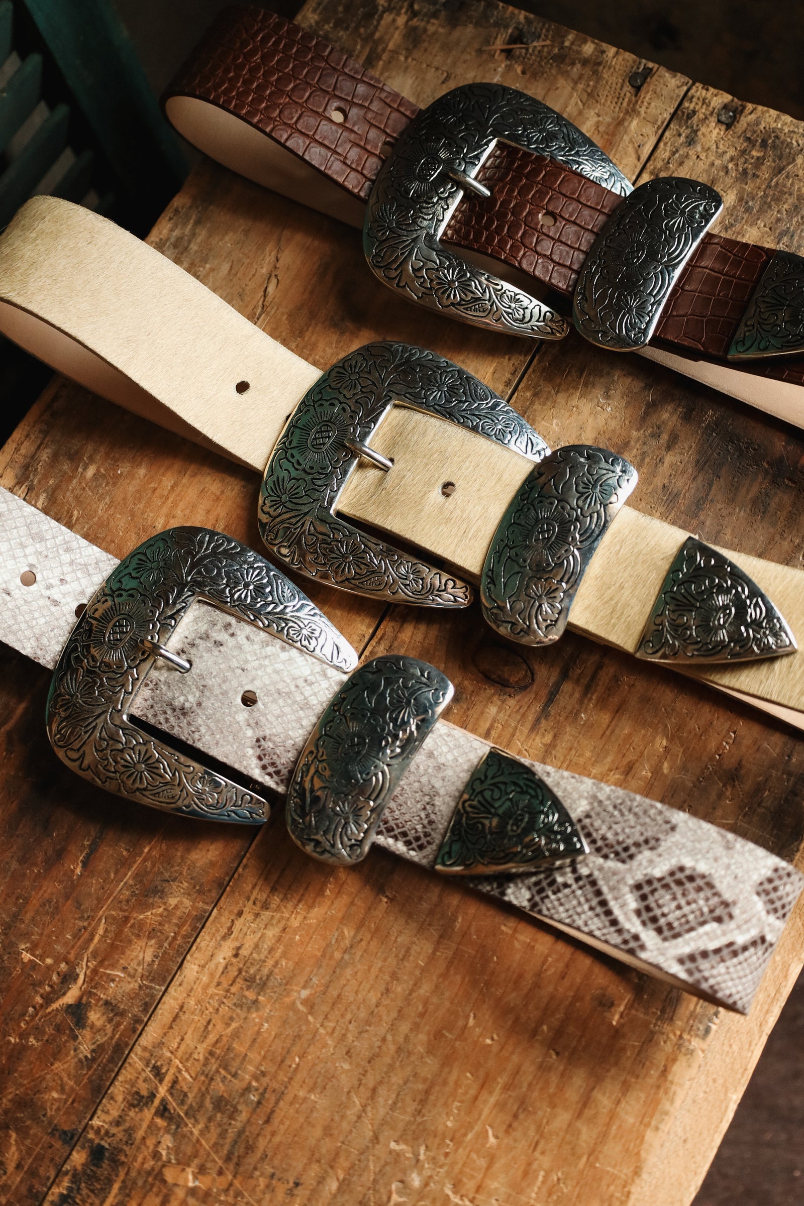 STREETS AHEAD BIG BUCKLE BELT- CROC COGNAC – Maverick Fine Western