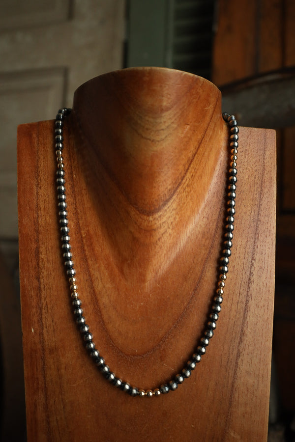 22" Navajo Pearls With Gold Filled Beads Necklace 