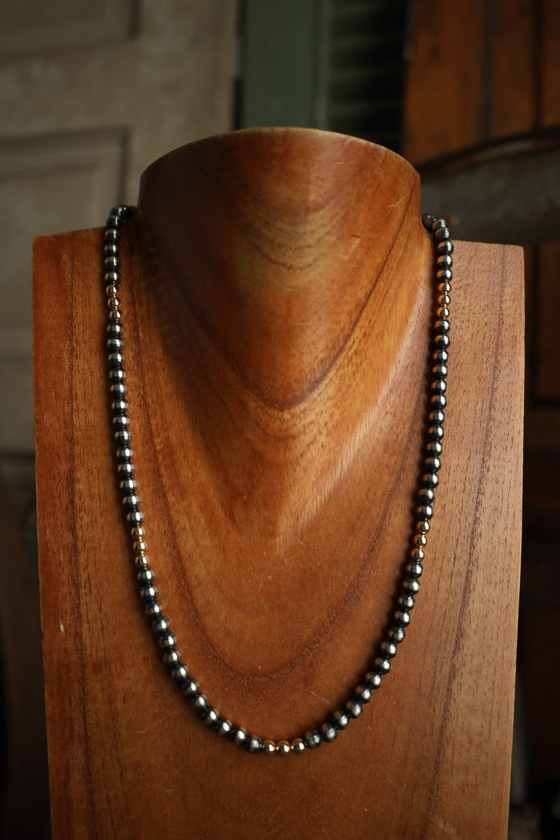 22" Navajo Pearls With Gold Filled Beads Necklace 