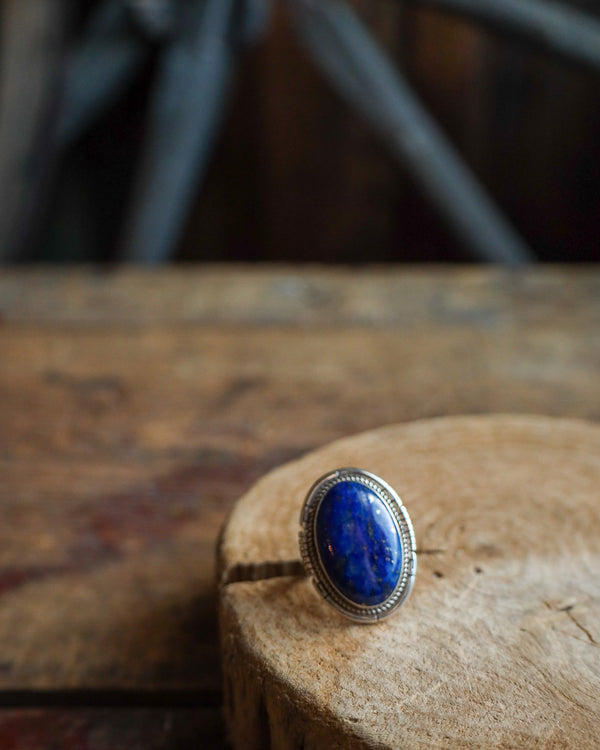 Lapis Oval Ring- Size 7.5