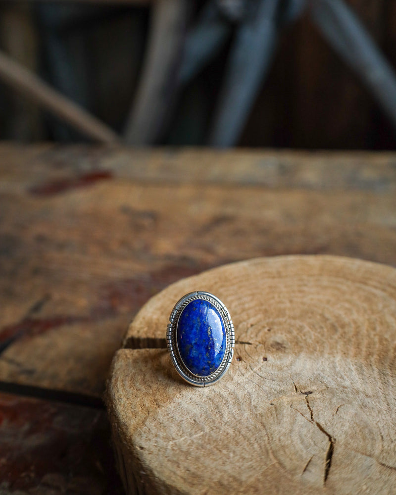 Lapis Oval Ring- Size 7.5