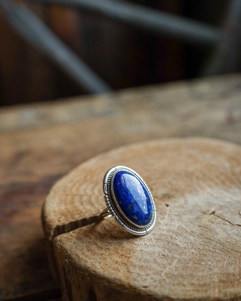 Lapis Oval Ring- Size 7.5