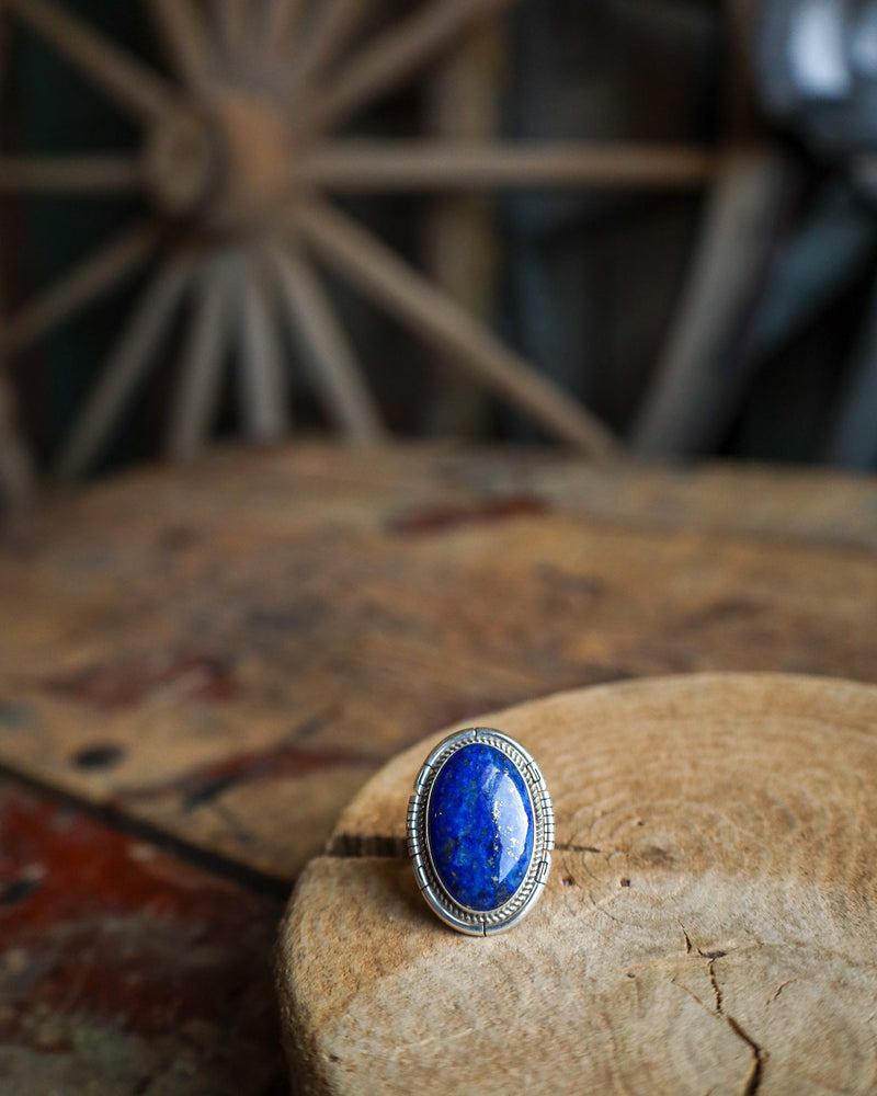 Lapis Oval Ring- Size 7.5