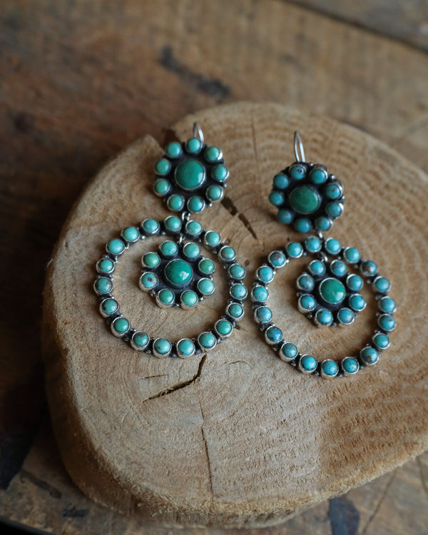 Federico Turquoise Rounds Circles Drop Earring 