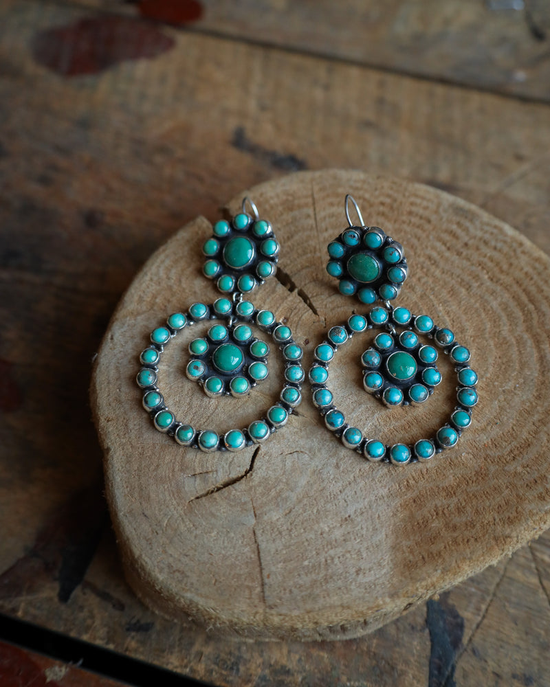 Federico Turquoise Rounds Circles Drop Earring 