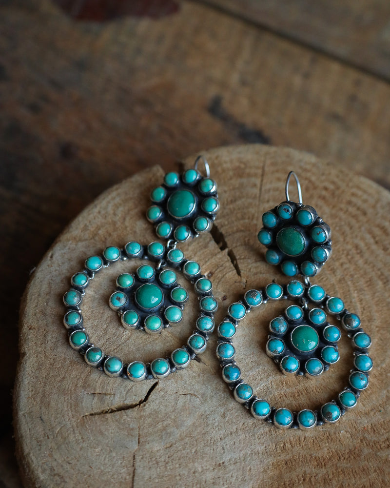 Federico Turquoise Rounds Circles Drop Earring 