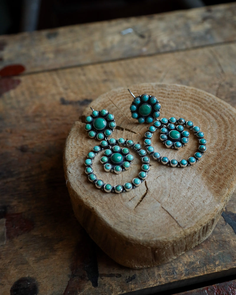 Federico Turquoise Rounds Circles Drop Earring 