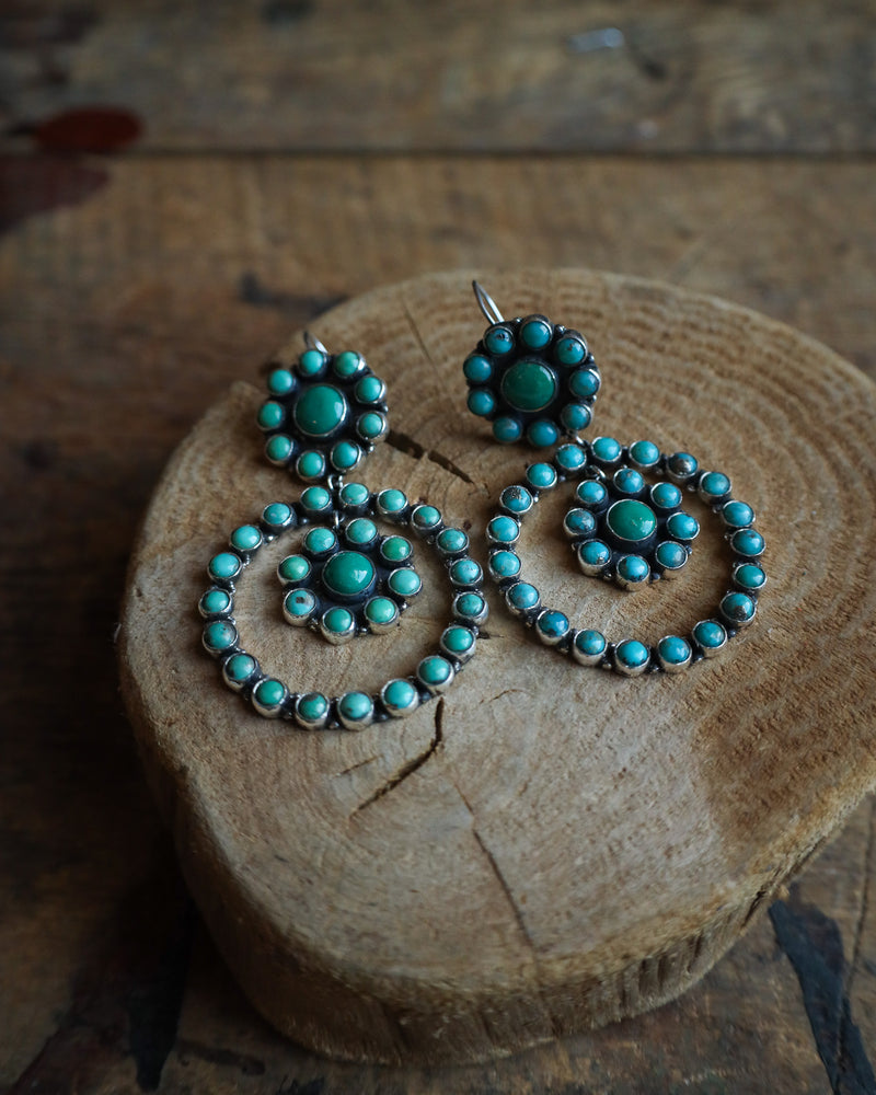 Federico Turquoise Rounds Circles Drop Earring 