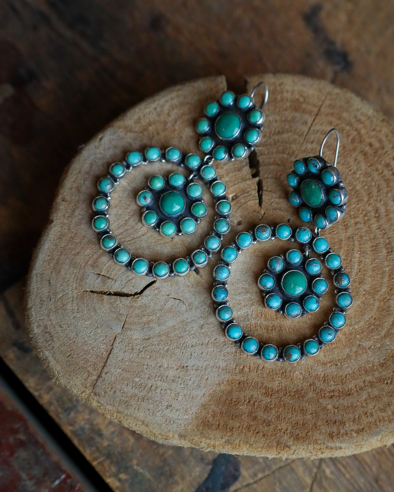 Federico Turquoise Rounds Circles Drop Earring 