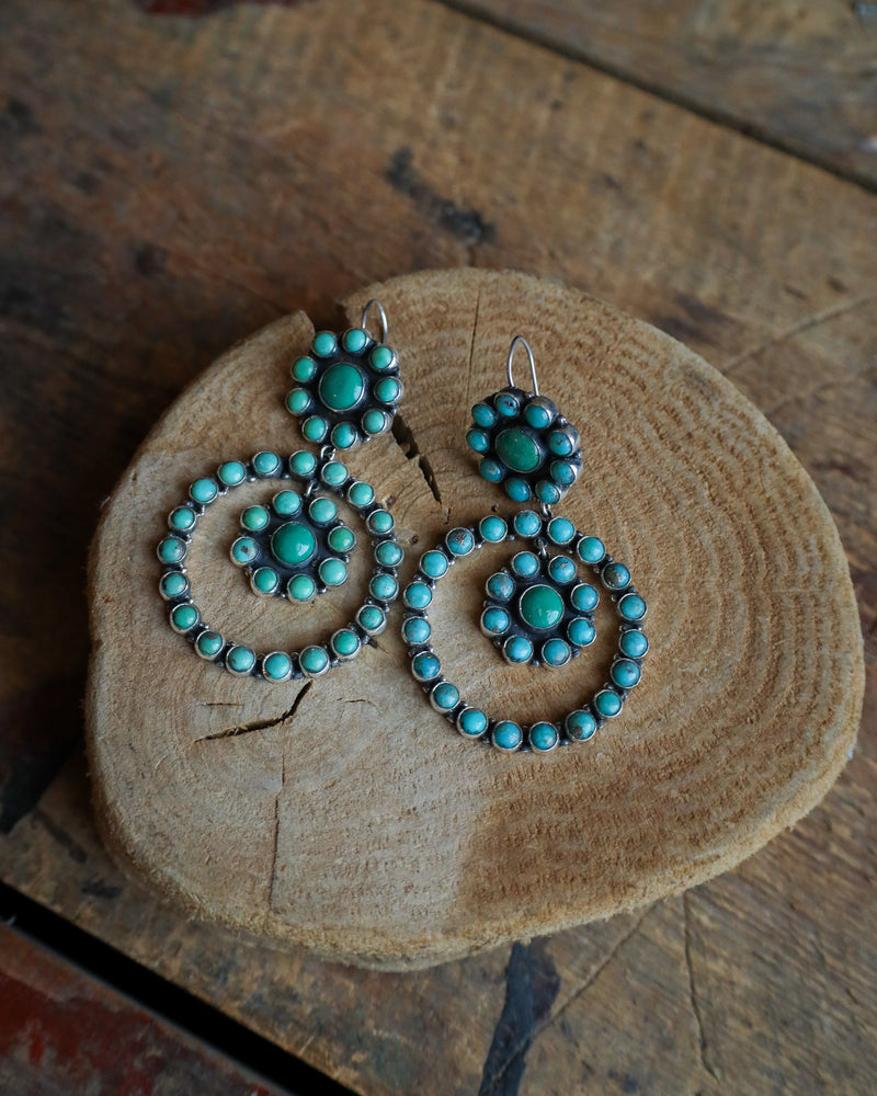 Federico Turquoise Rounds Circles Drop Earring 