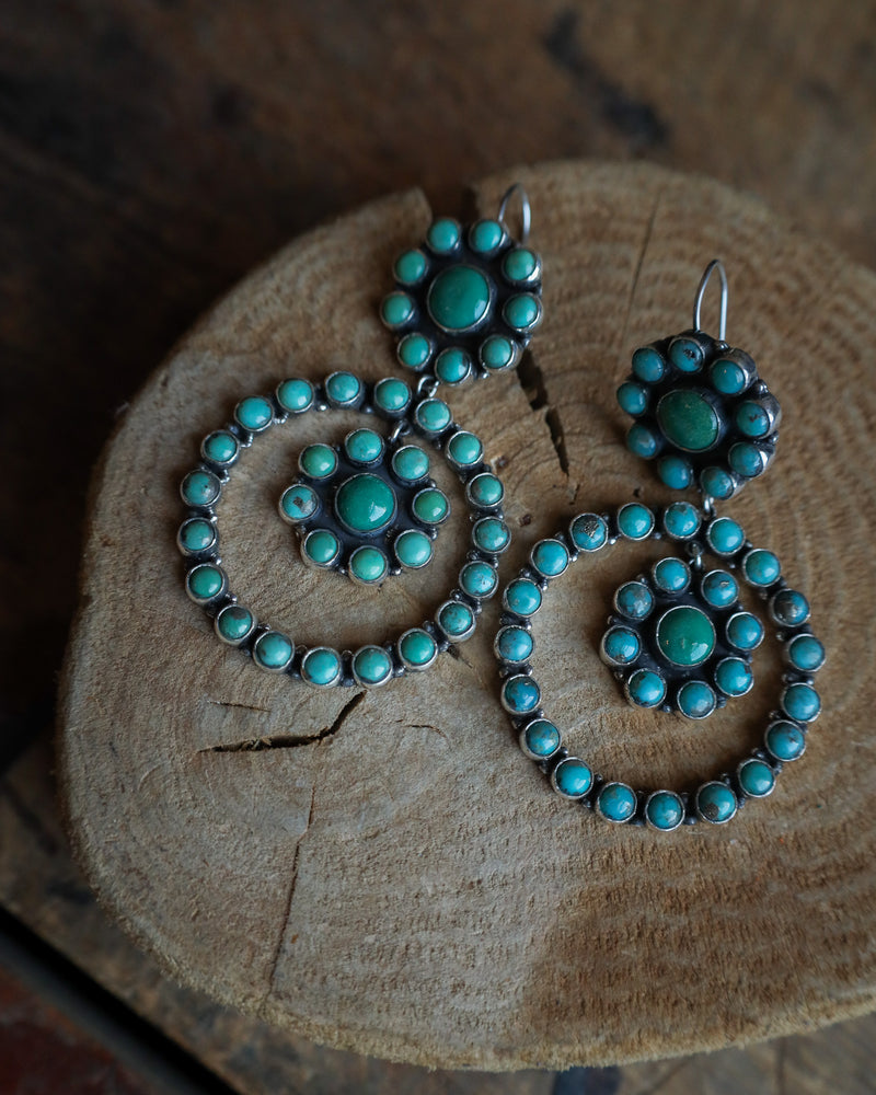 Federico Turquoise Rounds Circles Drop Earring 