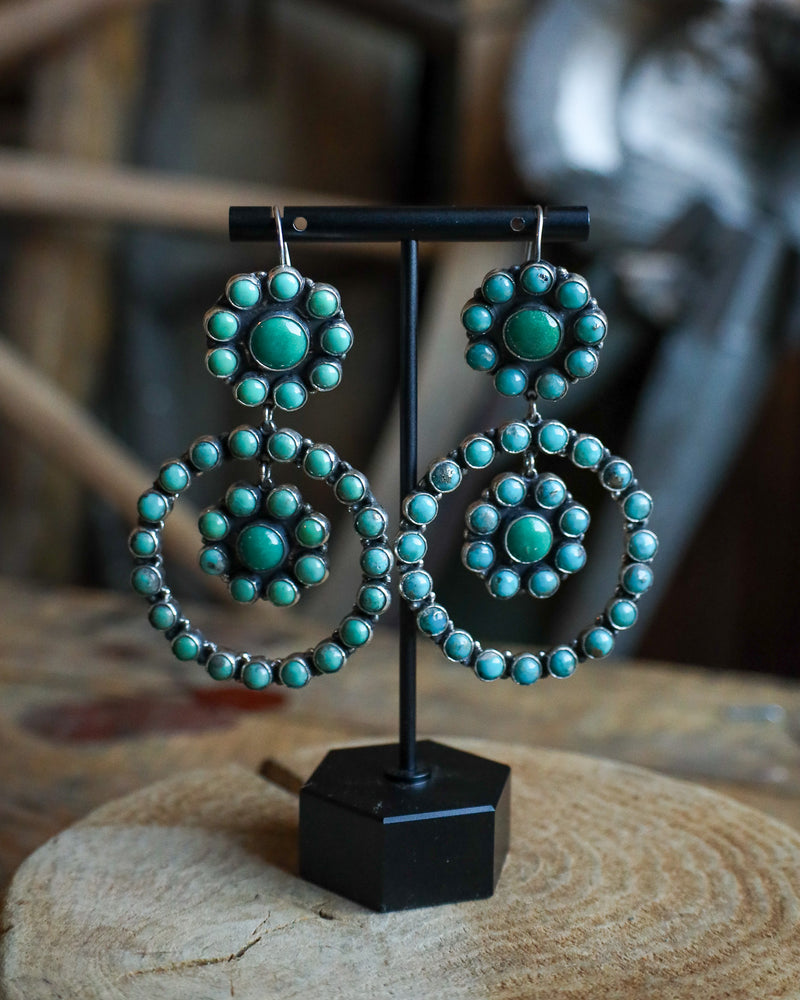 Federico Turquoise Rounds Circles Drop Earring 