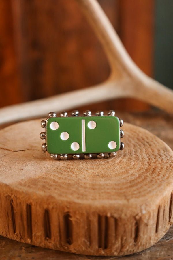 Green Domino Ring- Adjustable