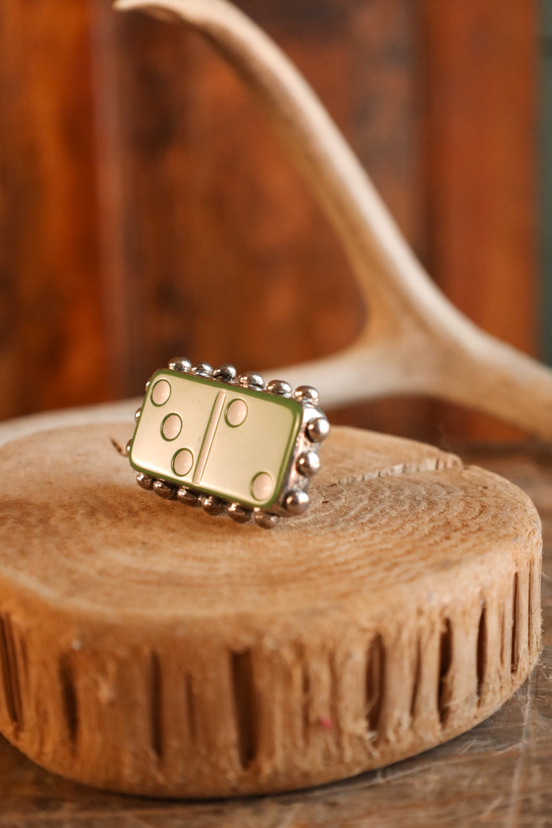 Green Domino Ring- Adjustable