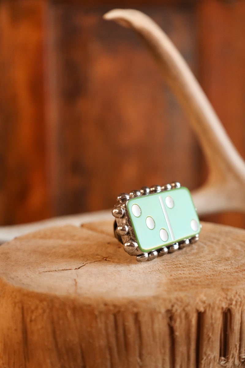 Green Domino Ring- Adjustable