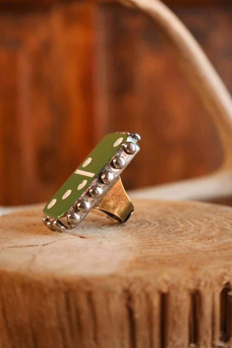 Green Domino Ring- Adjustable