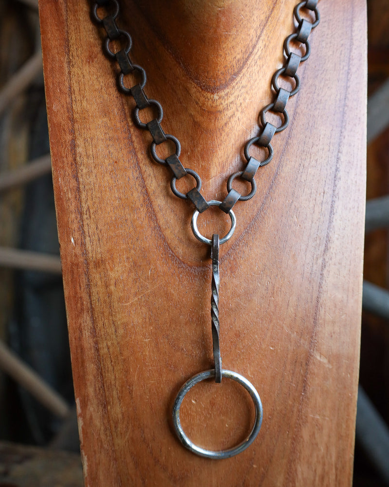 V2 Designs Antique Snaffle Brown Chain Necklace 