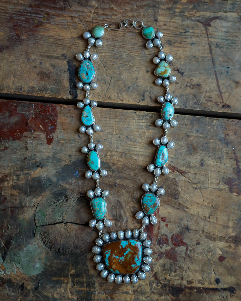 Federico Turquoise and Pearls Necklace 