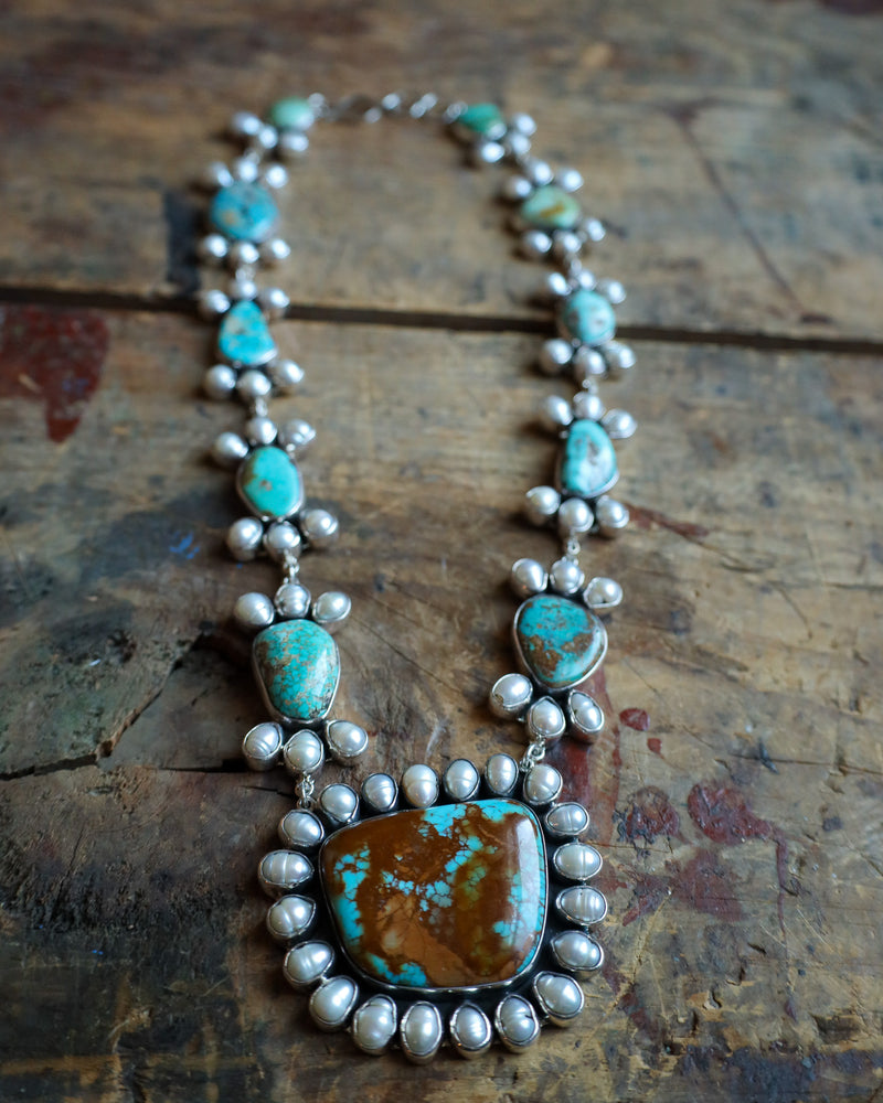 Federico Turquoise and Pearls Necklace 