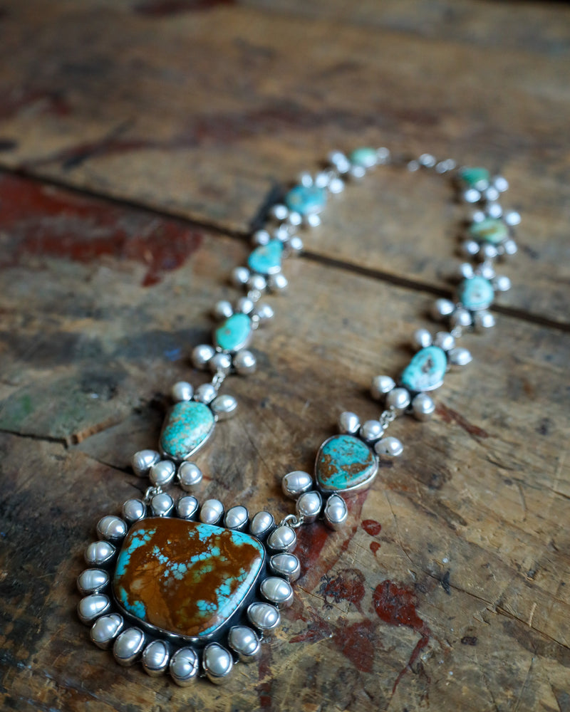 Federico Turquoise and Pearls Necklace 