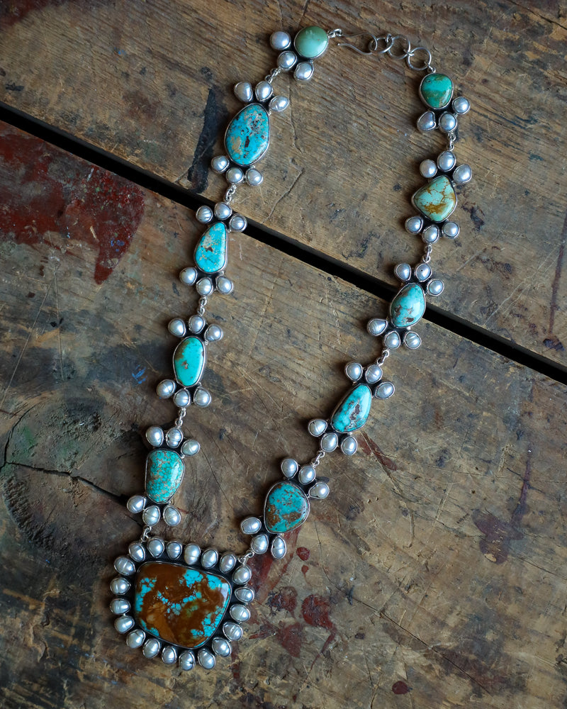 Federico Turquoise and Pearls Necklace 