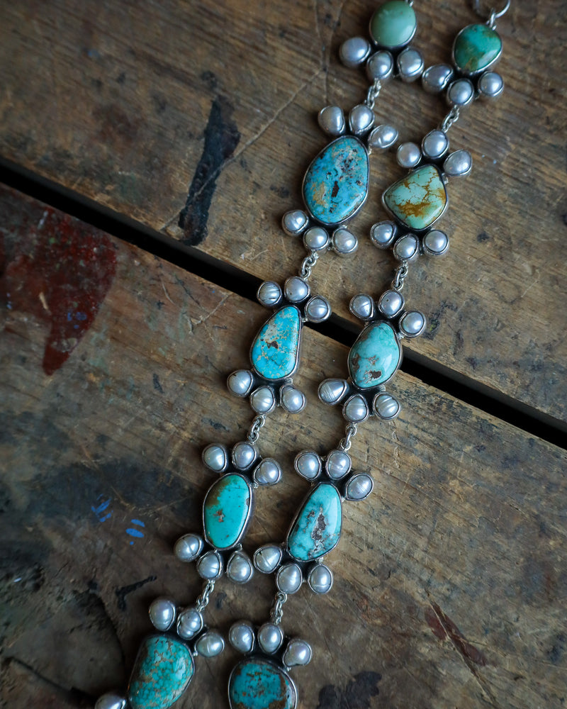 Federico Turquoise and Pearls Necklace 