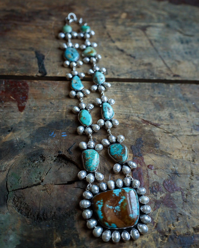 Federico Turquoise and Pearls Necklace 