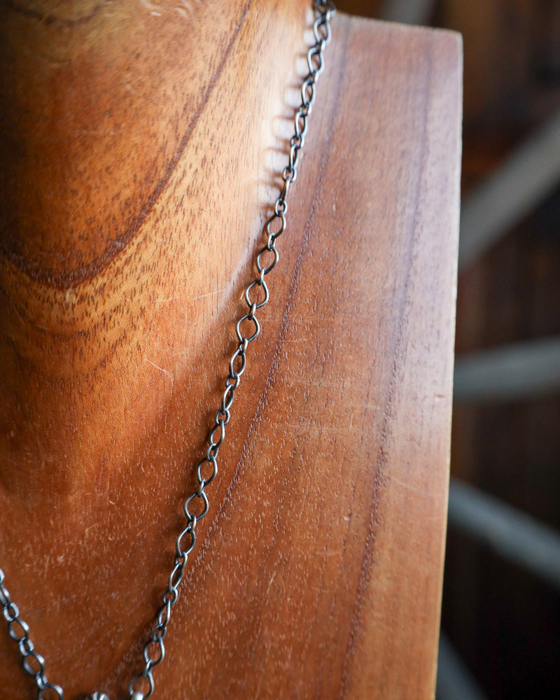 3 Veined Sonoran Turquoise Stones Drop Chain Necklace