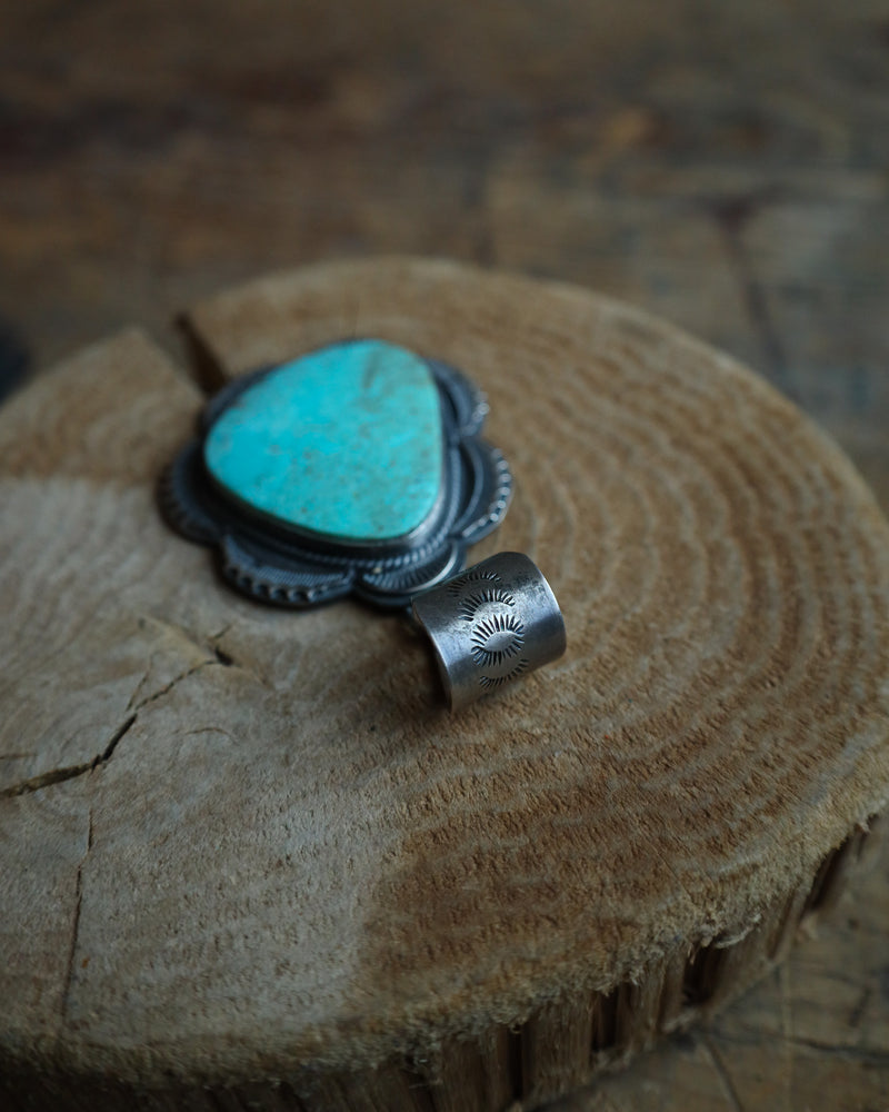 Thunder Mountain Turquoise Scalloped Pendant 