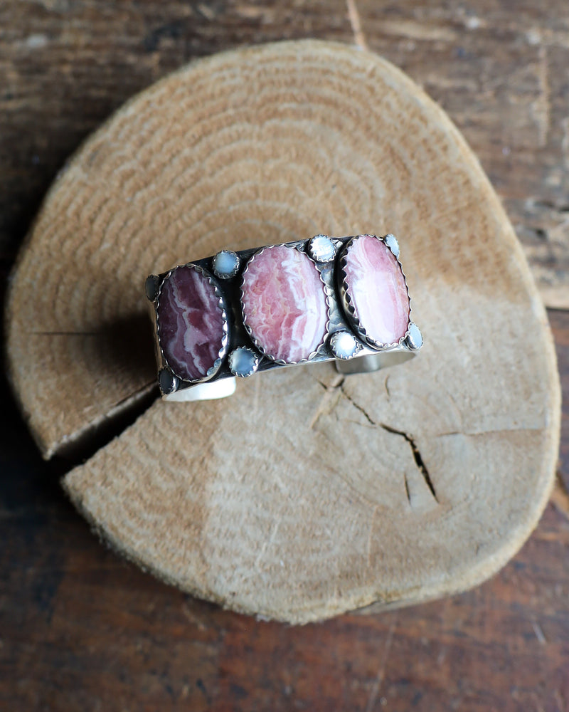 RICHARD SCHMIDT RHODOCHROSITE AND MOTHER OF PEARL CUFF