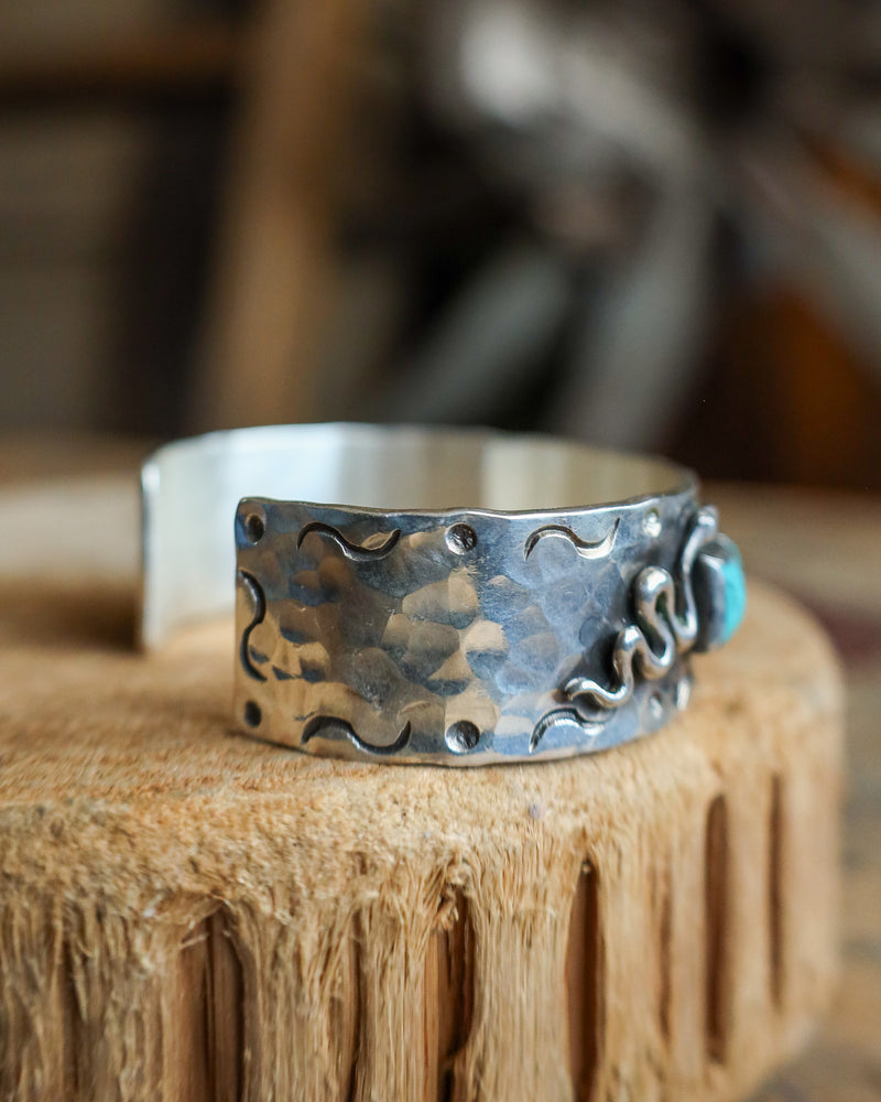Richard Schmidt 7 Turquoise Squares With Snakes Cuff 