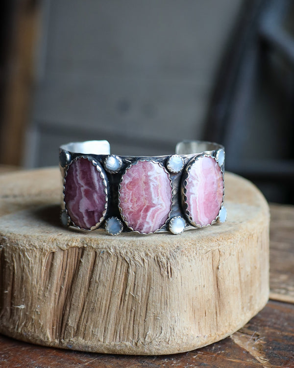 RICHARD SCHMIDT RHODOCHROSITE AND MOTHER OF PEARL CUFF