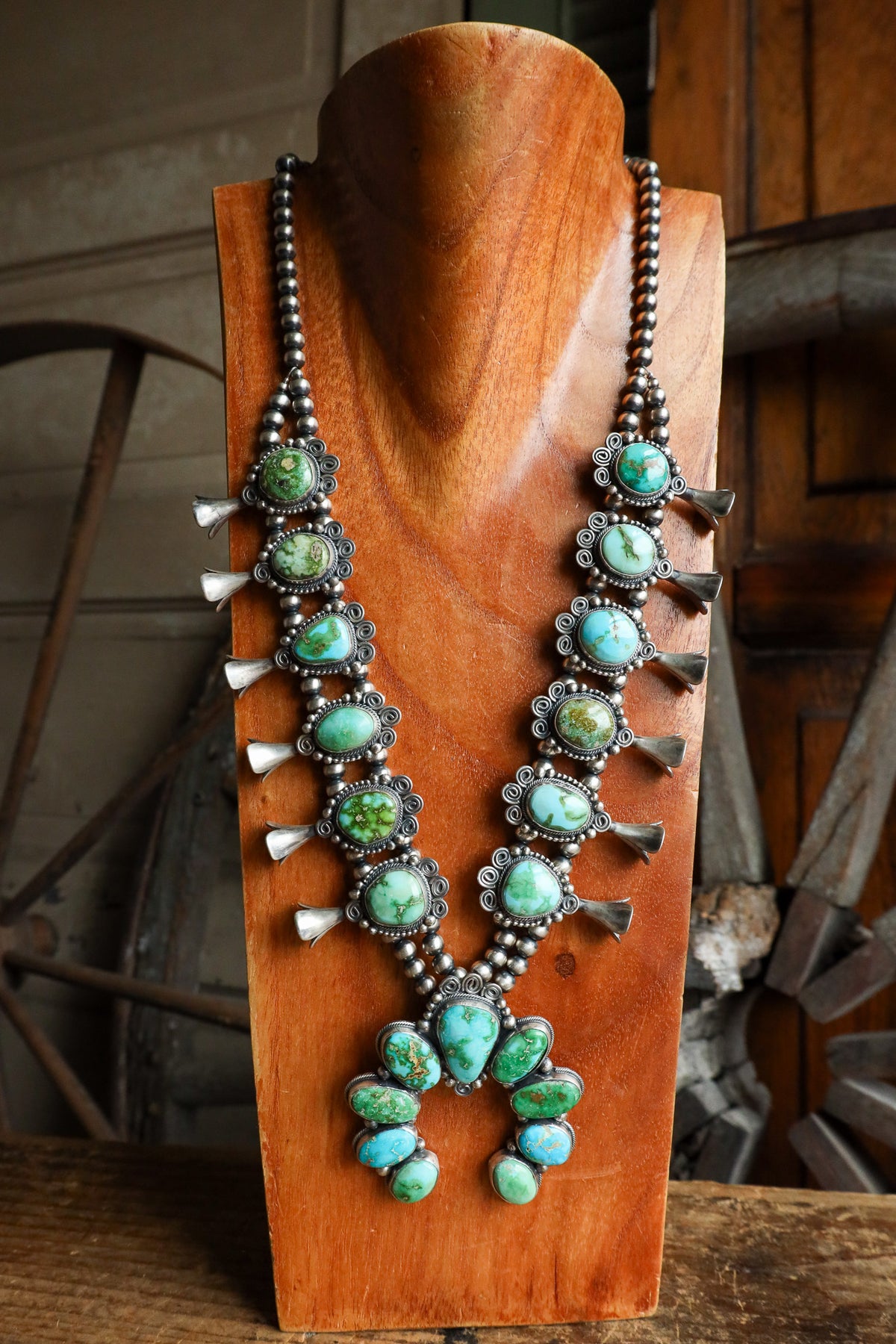 Sonoran Gold Squash Blossom Necklace – Maverick Fine Western Wear