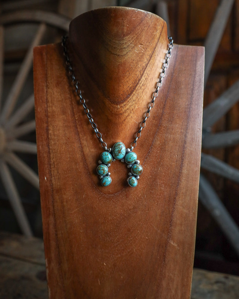 Kingman Turquoise Naja On Chain Necklace 