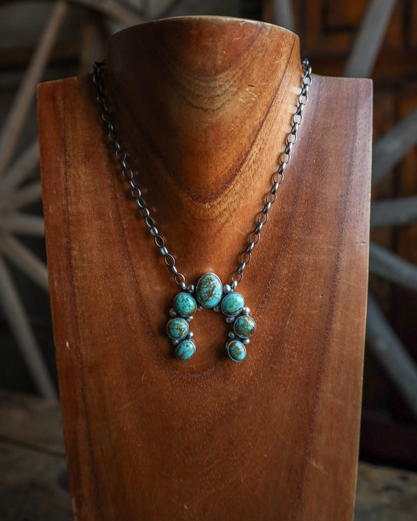 Kingman Turquoise Naja On Chain Necklace 