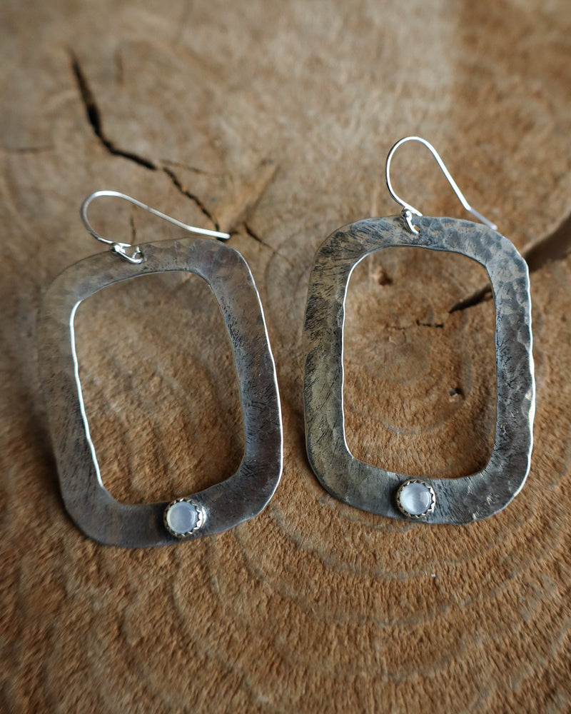 Richard Schmidt Rectangle Cutout Mother Of Pearl Bottom Earring 