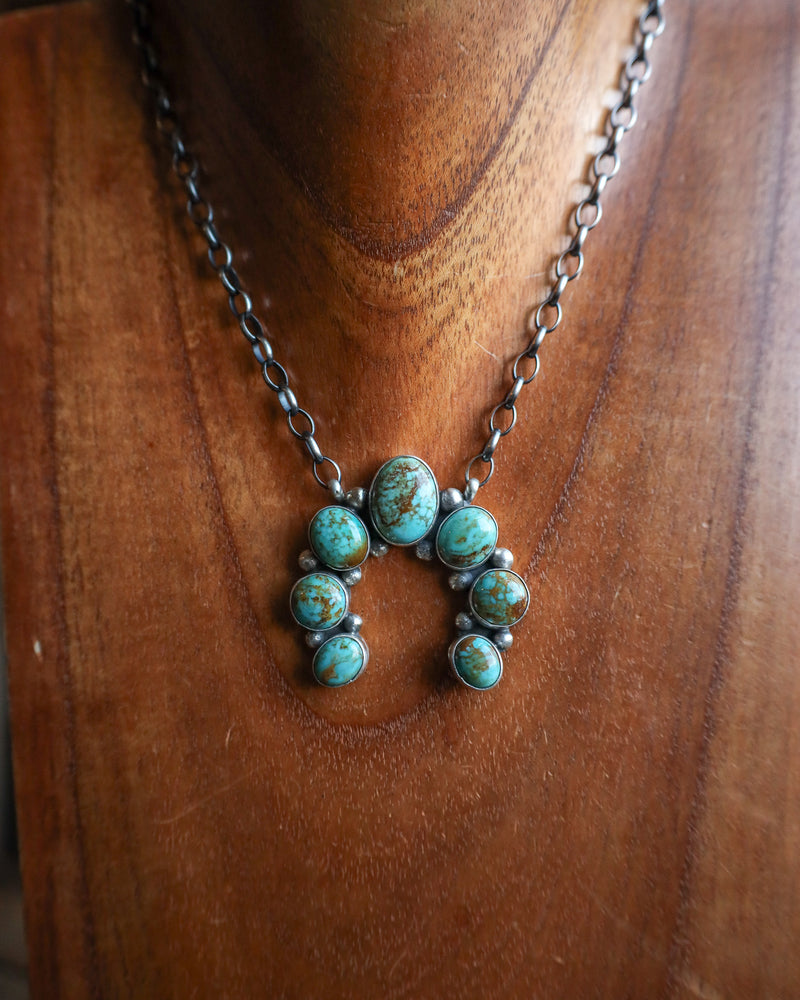 Kingman Turquoise Naja On Chain Necklace 