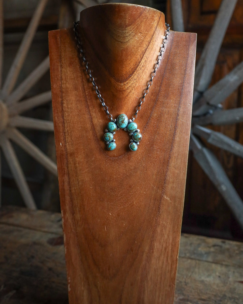 Kingman Turquoise Naja On Chain Necklace 