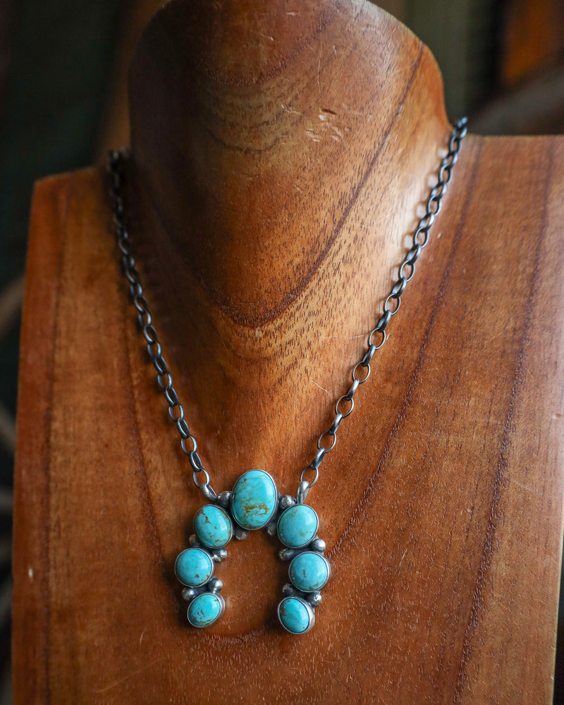 Kingman Turquoise Naja On Chain Necklace 