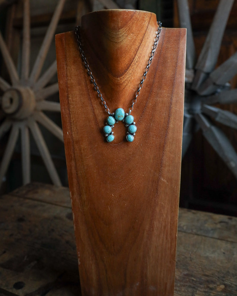 Kingman Turquoise Naja On Chain Necklace 