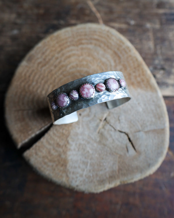 Richard Schmidt 7 Rhodochrosite Rounds Alternating 3/4" Cuff