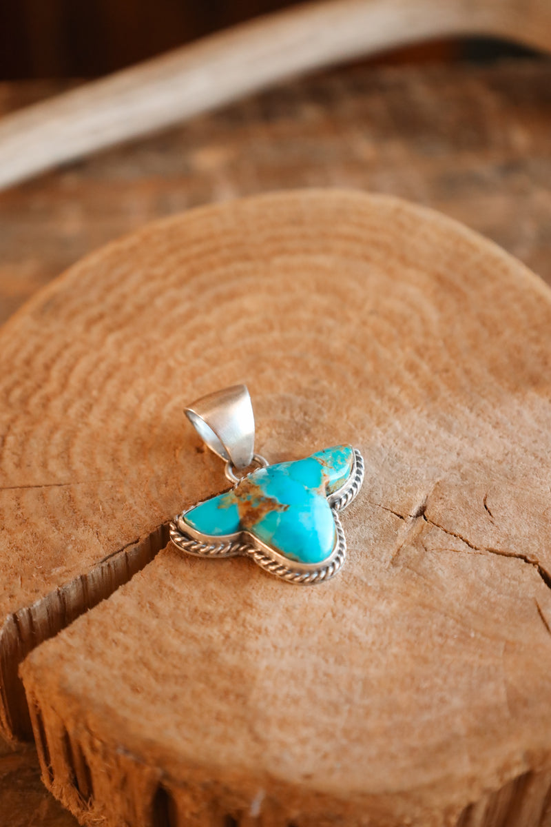 Longhorn Head Turquoise Pendant