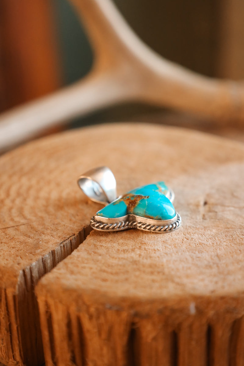 Longhorn Head Turquoise Pendant