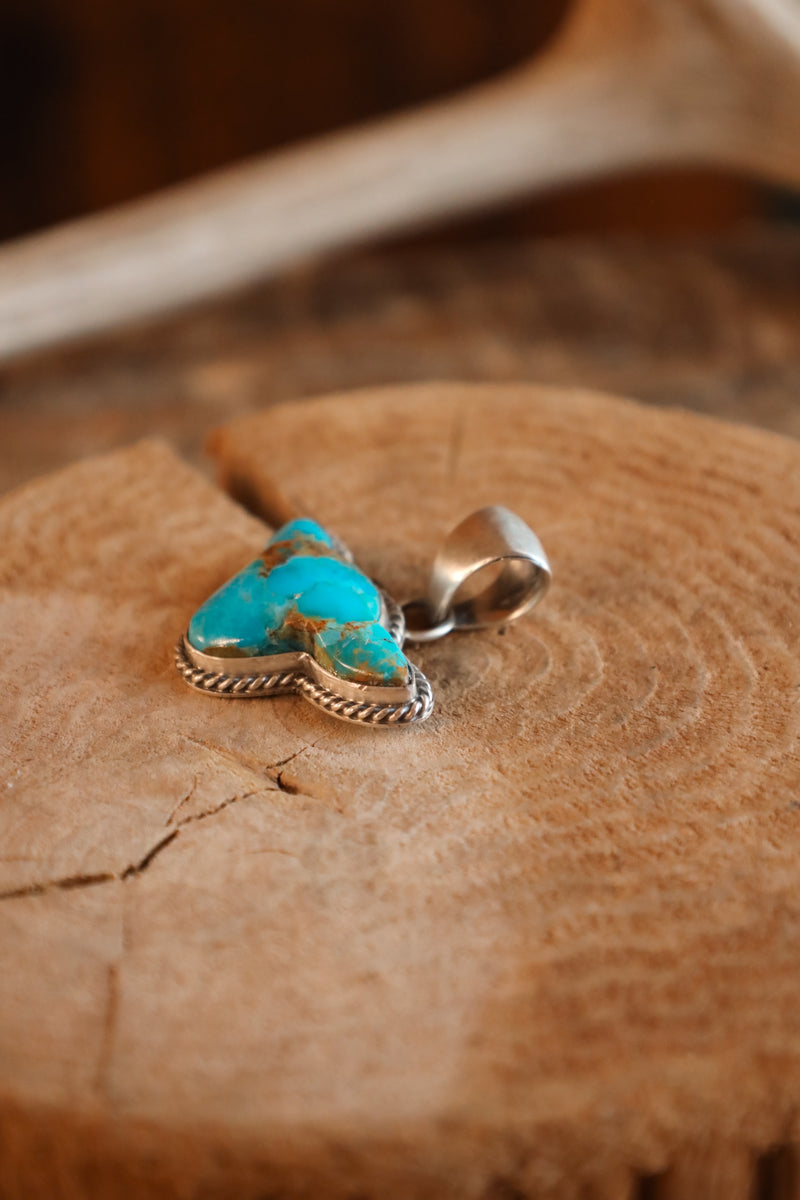 Longhorn Head Turquoise Pendant