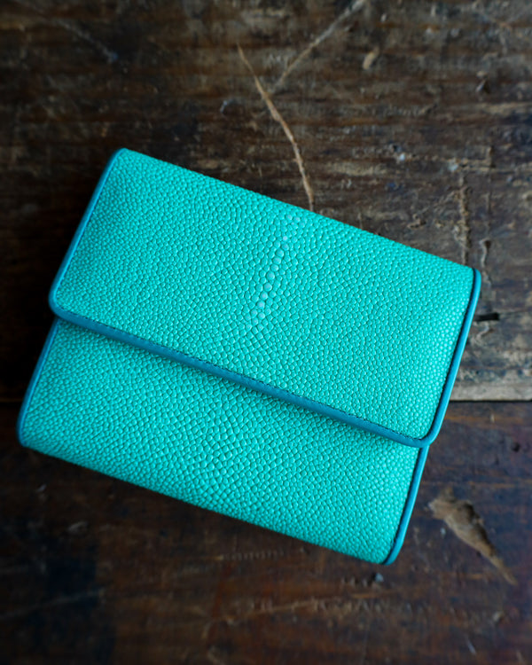 SQUARE AQUA STINGRAY WALLET