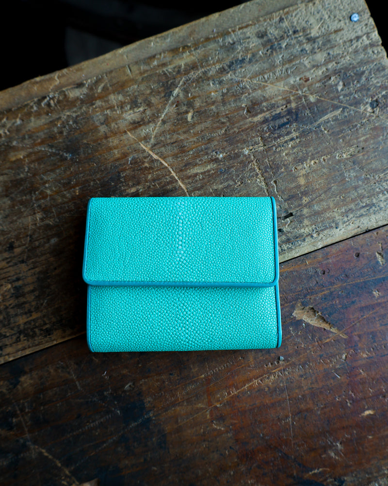 SQUARE AQUA STINGRAY WALLET