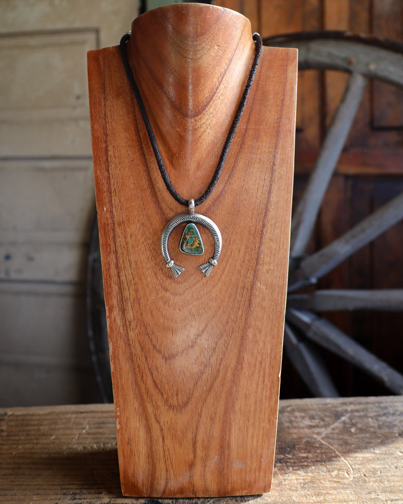 Love Tokens Leather With Naja Turquoise Necklace 