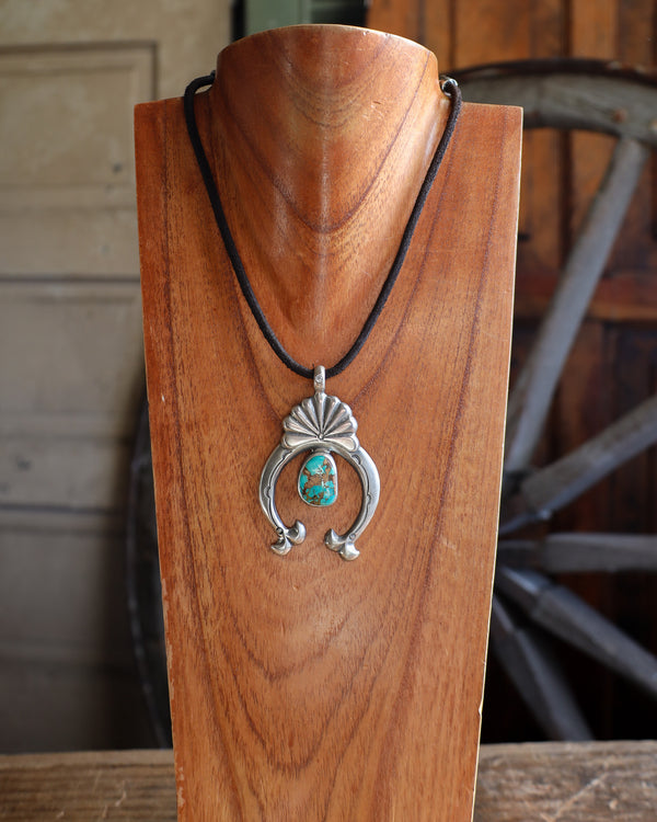 Love Tokens Leather With Naja Turquoise Royston 20CT Necklace