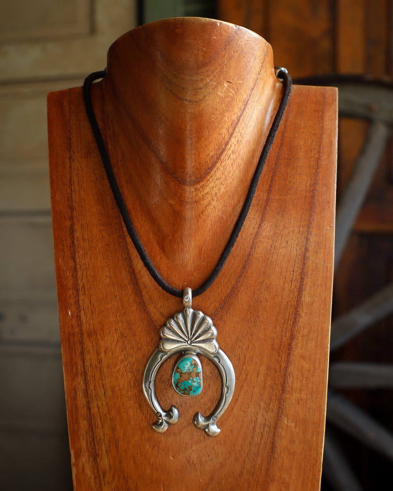 Love Tokens Leather With Naja Turquoise Royston 20CT Necklace